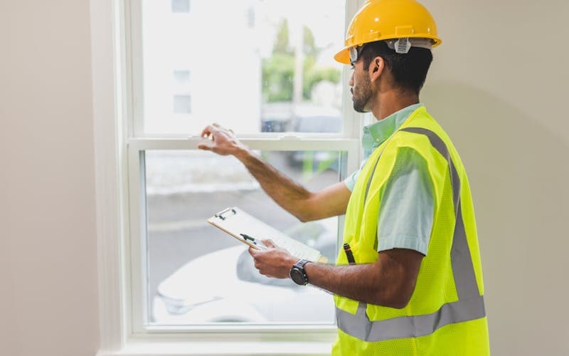 Bina denetimi yapan güvenlik uzmanı