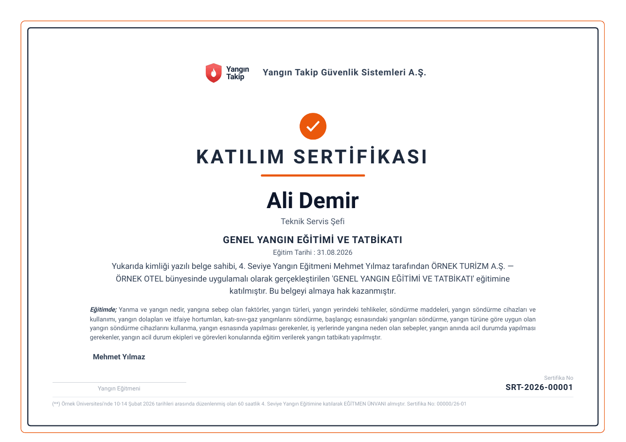 Training Certificate — first page preview