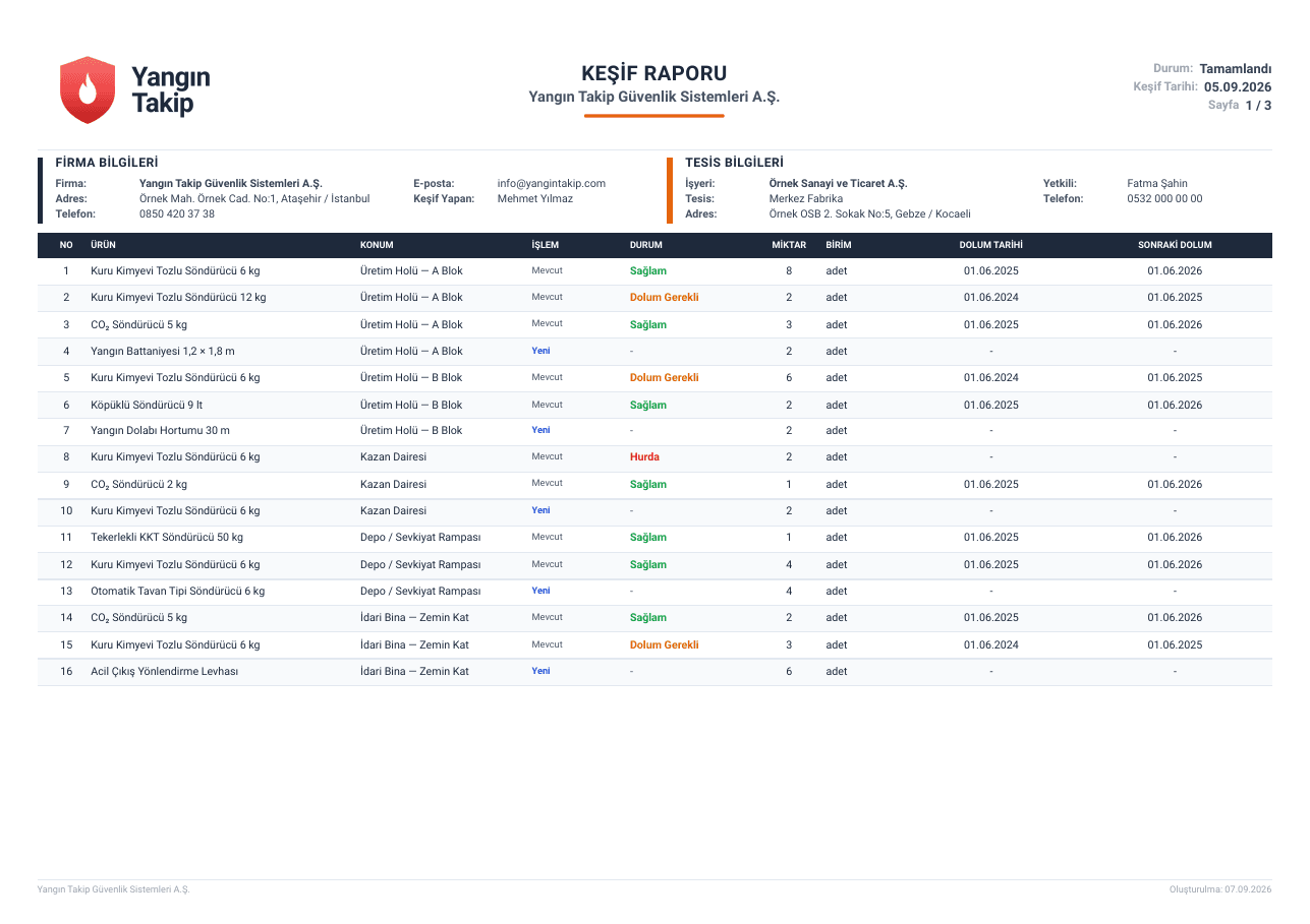 Survey Report (Table) — first page preview